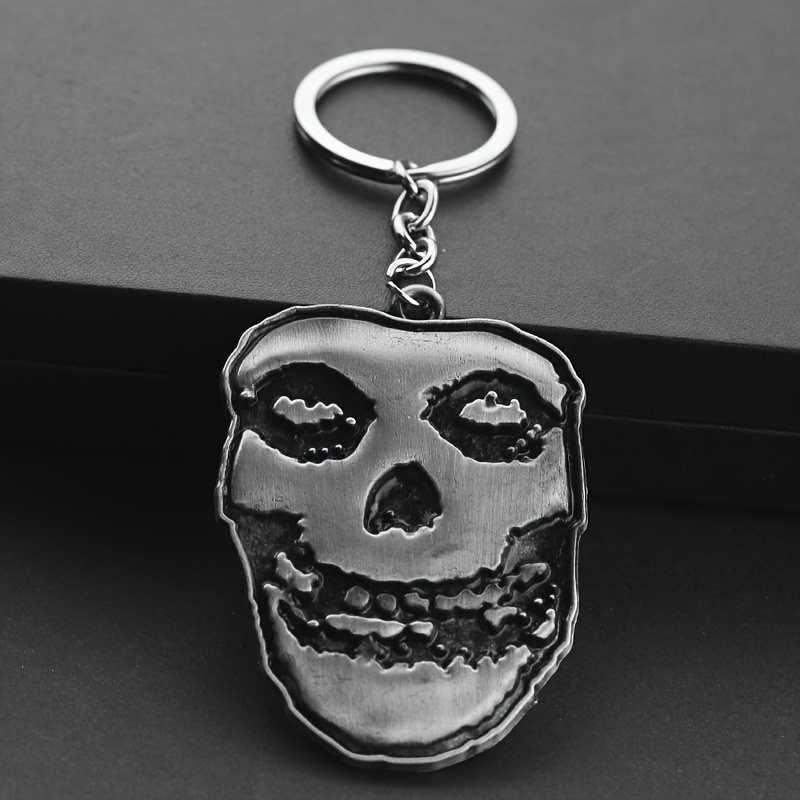 

Fashionable Zinc Alloy Keychain With Cartoon Skull Design, Unplated, Non-engraved, Perfect For Men's Daily Wear Or Gift