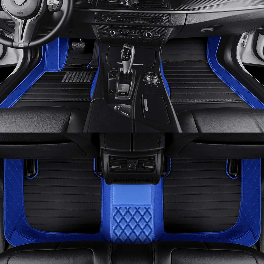 TEMU For Golf Series, Faux Pu Faux Pu Leather Car Floor Mats, Multiple Styles And Colors , Protection, Effective Noise Reduction And Shock Absorption