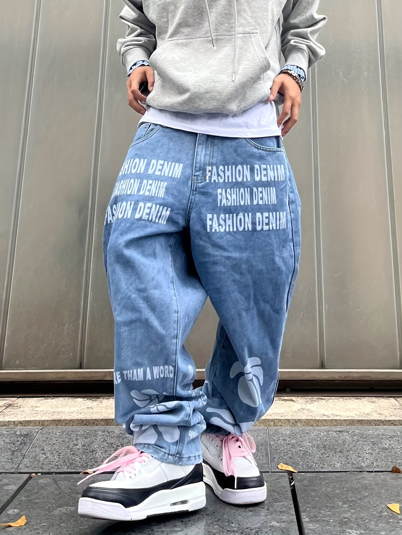 Men's Loose Fit Baggy Jeans Casual Street Style Comfy Denim - Temu Estonia