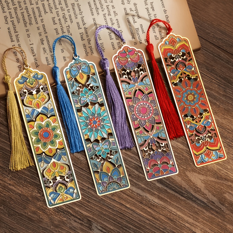 TEMU Set segnalibri in metallo con motivo mandala, fermapagine vintage, accessori da , idea regalo per dei libri, donne e insegnanti