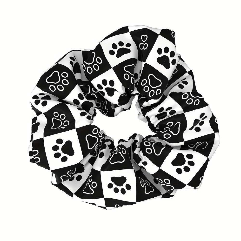 TEMU 1pc Animal Footprint Large Hair Ring Women's Fabric Hair Rope Gut Headgear Tie Up Hair Head Rope Ornament