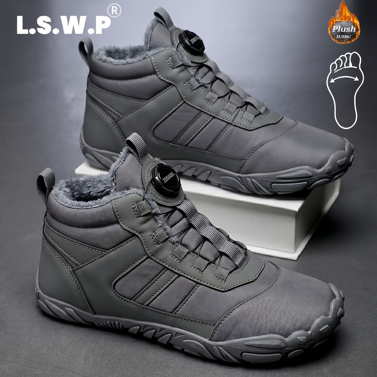 Women's Plus-Size Wide Toe Hiking Boots with High Cushion
