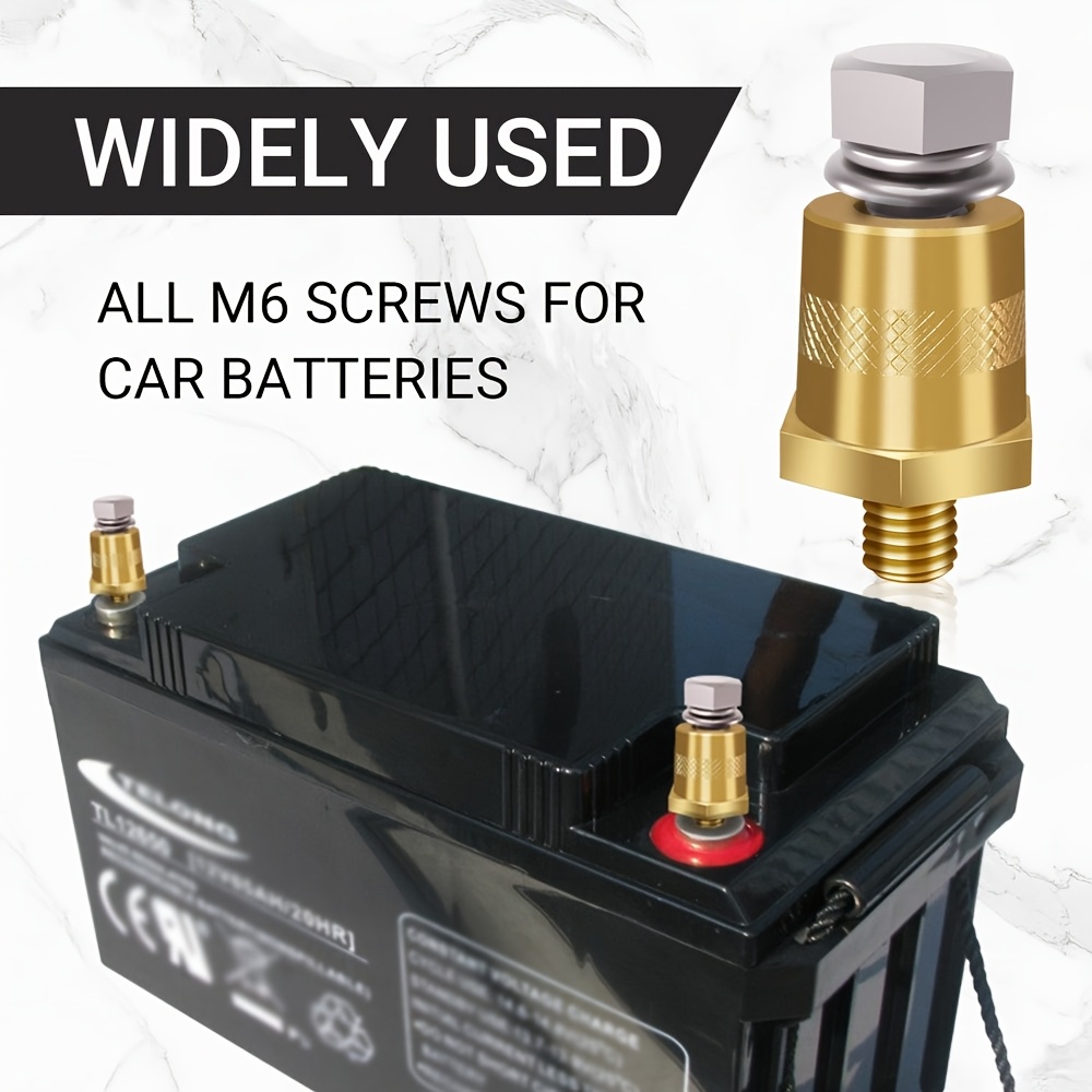2 шт. высококачественные m6 клеммы для аккумуляторов: медные винтовые адаптеры - подходят для автомобильных батарей; m6 медные наконечники с резьбой Детали 3