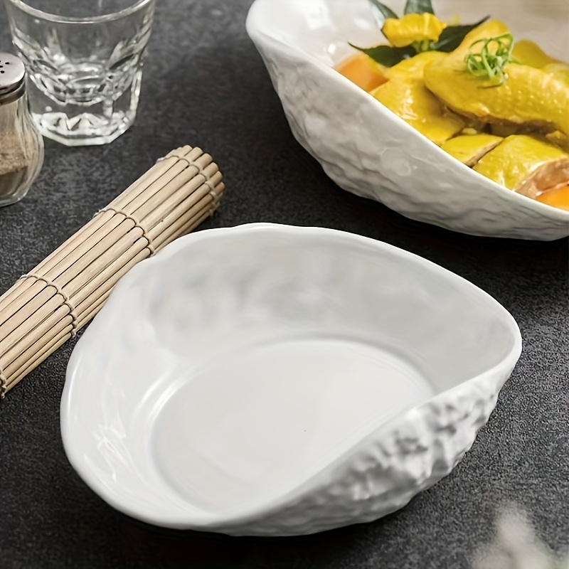 Luxury Unique Rock Texture Shell Bowl - 10-inch & 8.5-inch High-end Ceramic Tableware for Home, New Novelty Bowls for Hotels/Clubs, Creative Salad Bowls & Dessert Bowls.
