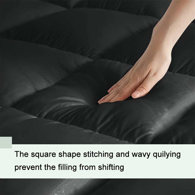 1200 GSM Mattress Topper & Pad for Hotels, 10Cm Extra Thick with Heavy Filling, Ultra Soft Fluffy Microfiber, Box Stitched And Equipped with Elastic Straps, Suitable for UK Single, Double, And King Beds