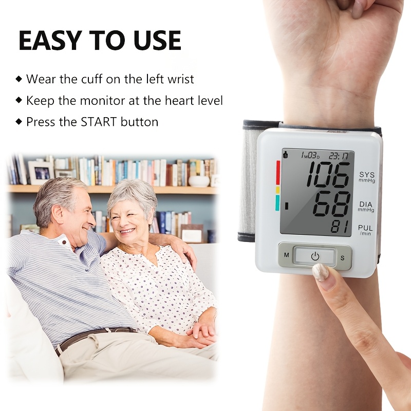   wrist   with large lcd display portable wrist   adjustable cuff   detection and irregular heartbeat alert blood pressure measurement battery operated batteries not included Product details 8