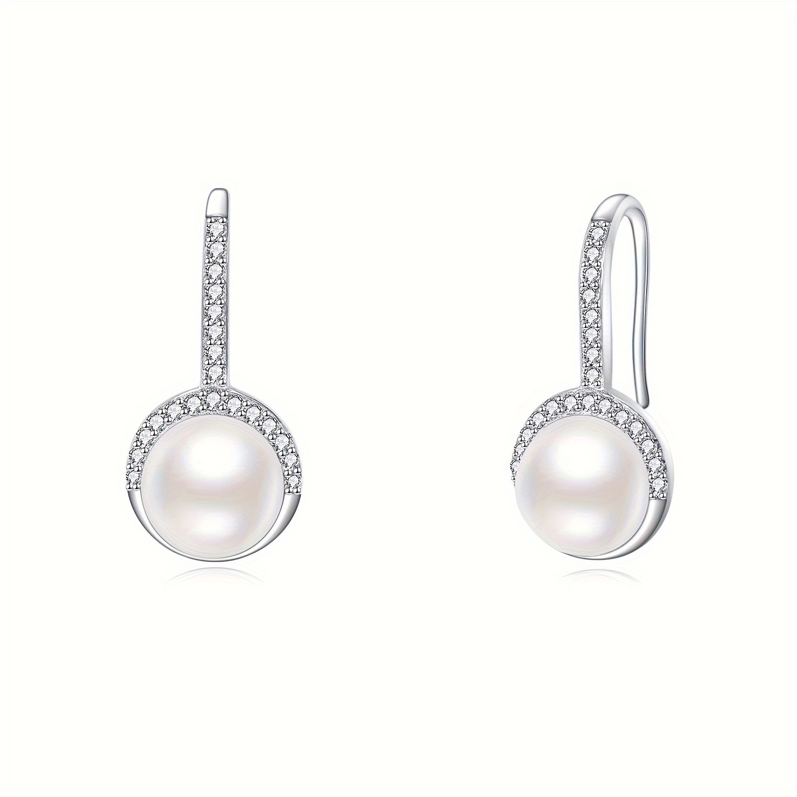 pearl earrings for women 5  zirconia 925 sterling   drop earrings pearl jewelry gifts for women Product details 3