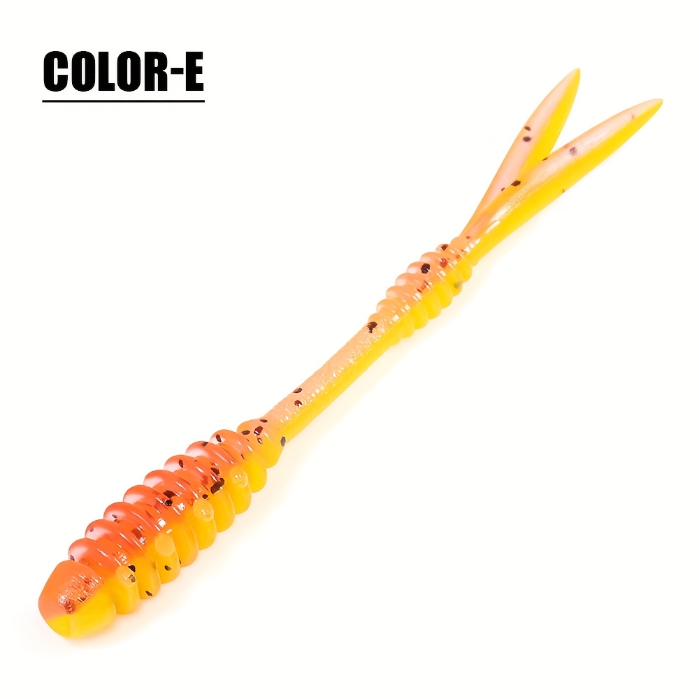 TEMU Spinpoler 20 pièces/boîte Leurre de Pêche 5,5 cm Appât Souple TPR Jeu Léger Vers Artificiel Plastique Coléoptère Crevette Insecte Super Leurre