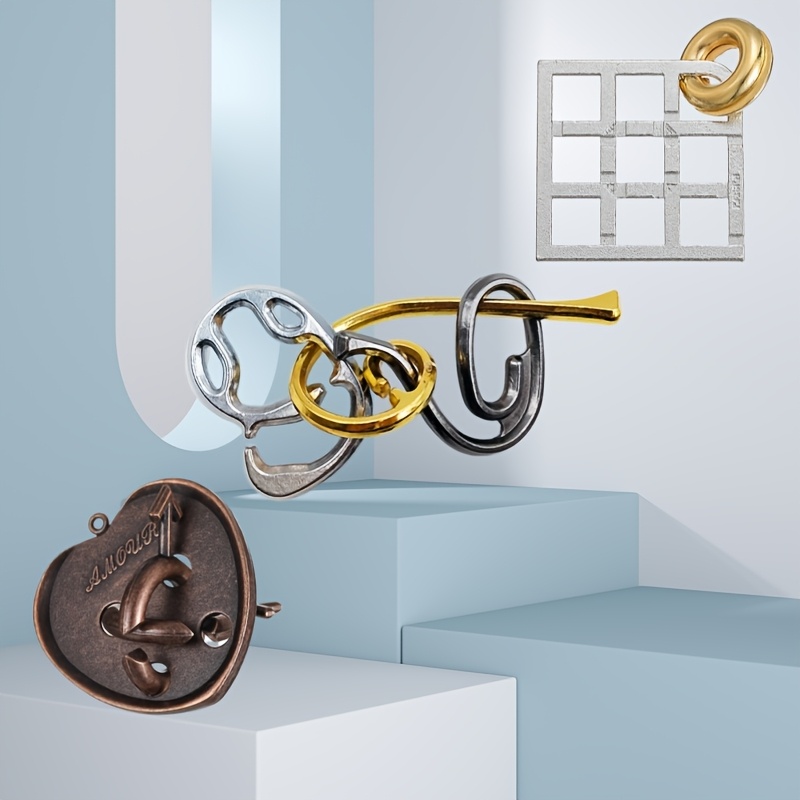 4pcs Increasing Difficulty Adult Metal Puzzle Locks