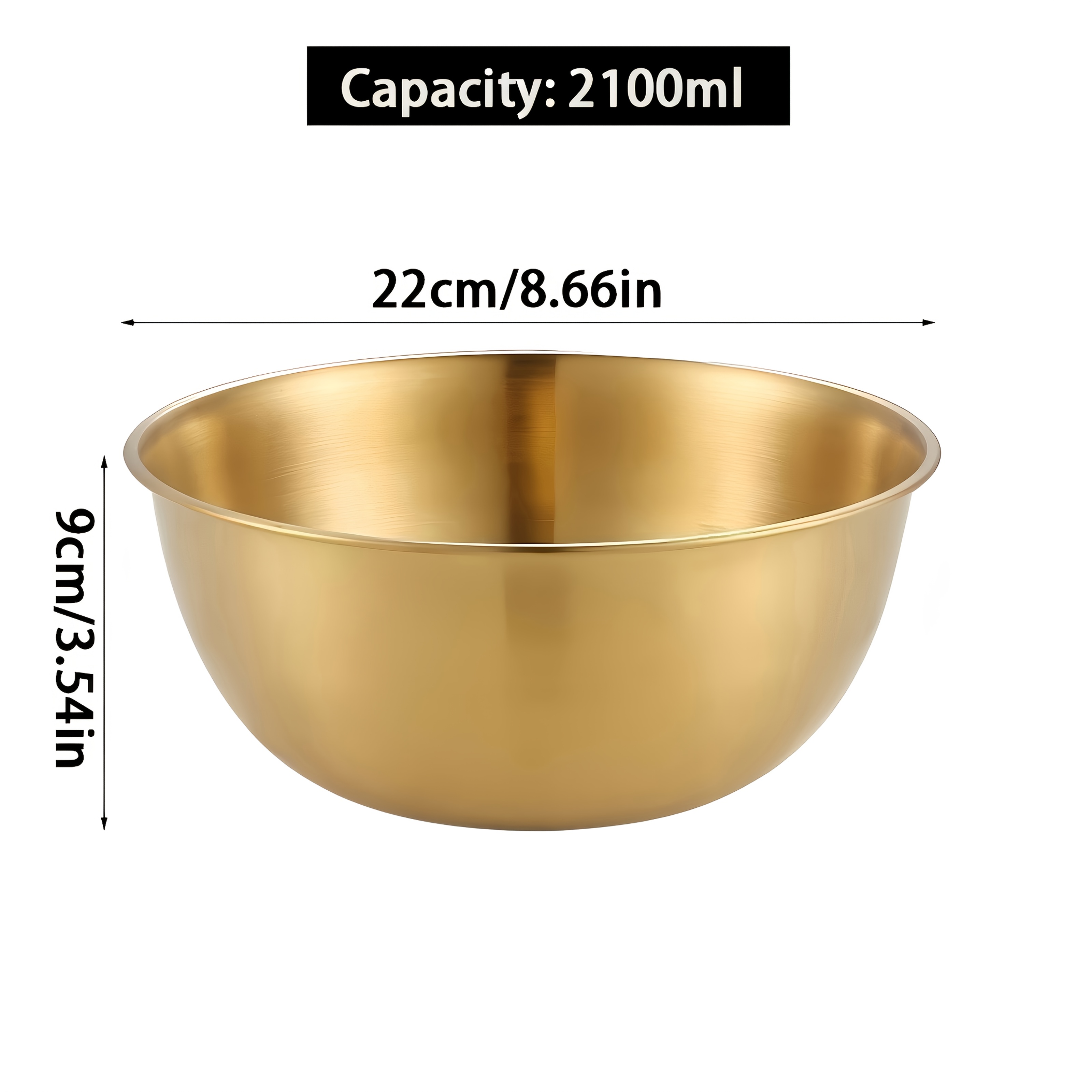 TEMU Stainless Steel Salad Bowl With Scale, Seafood Bowl