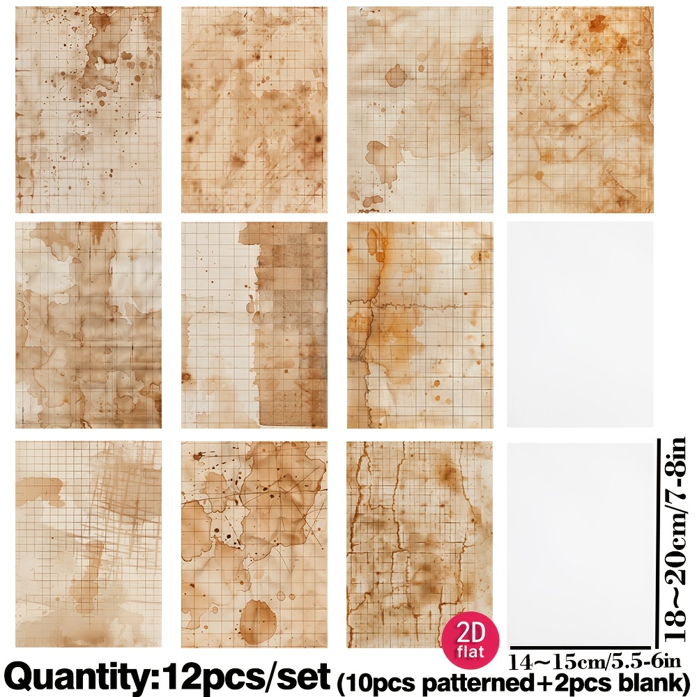 TEMU 1 Pack Vintage Tissue Paper, Translucent High-end Tissue Craft Paper, 2d Flat Creative Handmade Stickers For Diy Scrapbooking, Journaling, Photo