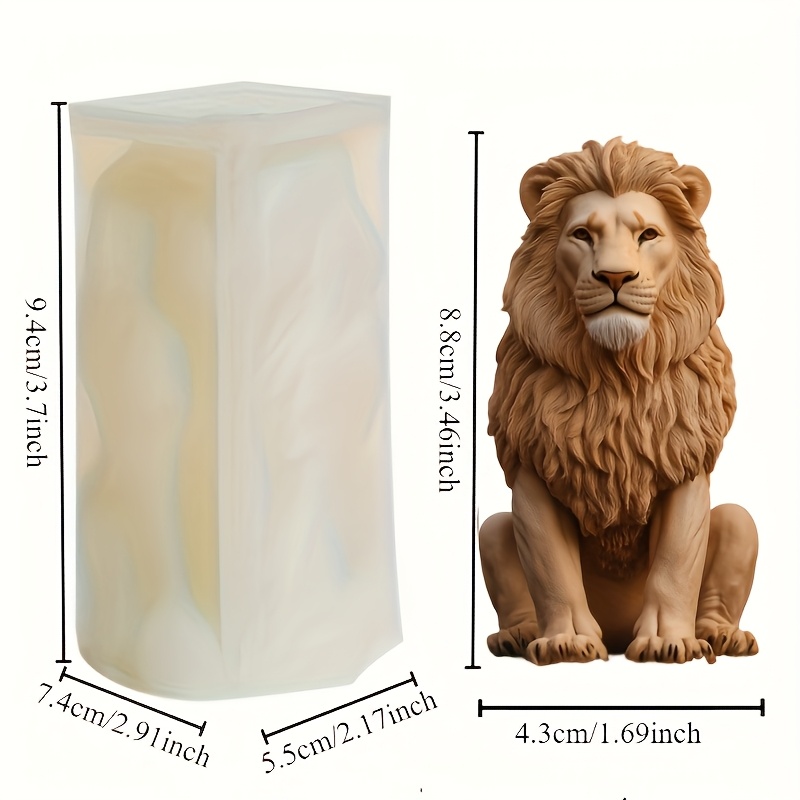 Lion Candle Silicone Mold - Decorative Ornament Round Casting Mold