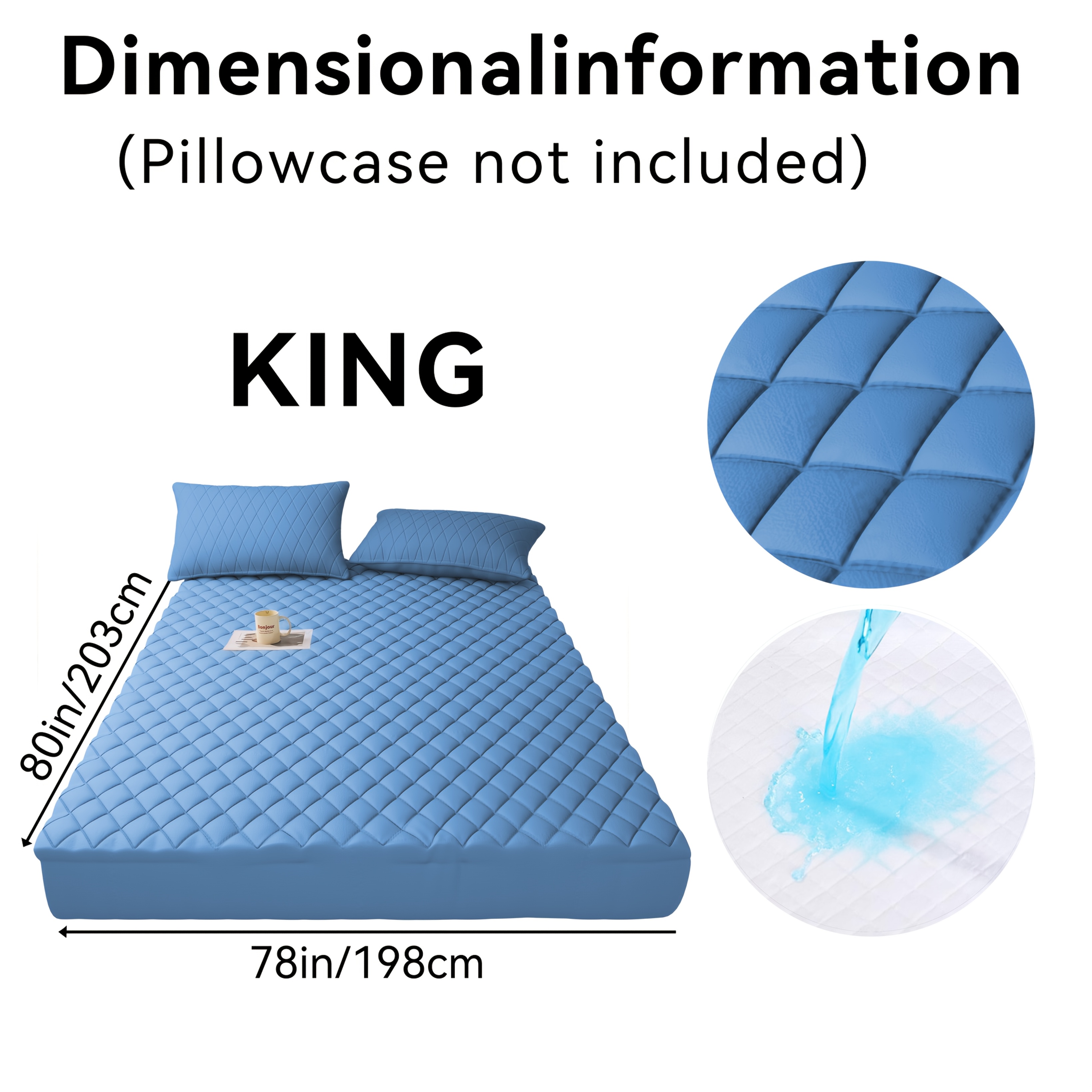 1pc Waterproof Non-Slip All Season Mattress Protector, Solid Color Quilted Bed, Deep Pocket-Bed Bug Protector, Machine Washable, Suitable for Bedrooms, Guest Rooms, Children, Family Essential Bedding. Mother's Day N Early Spring Gift (No Pillowcases)