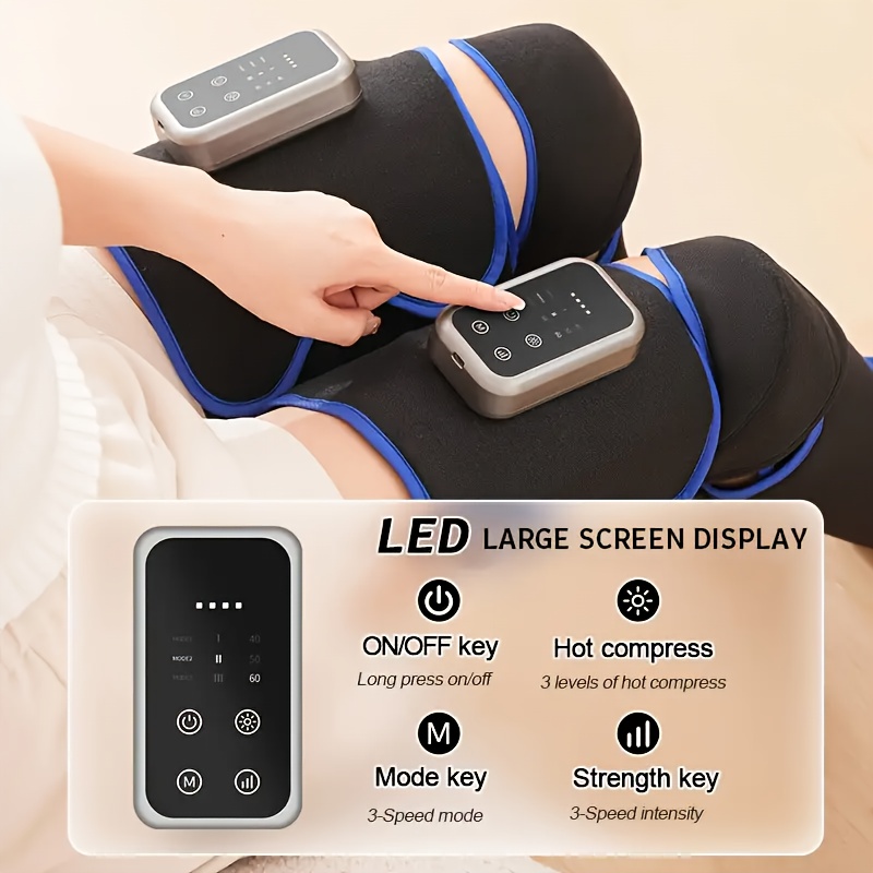 Wireless Charging Full Leg Massager – Features a Large Display, Soft Fabric, And Breathable Design, Suitable for Calves, Thighs, Knees, Ankles, And Soles – a Perfect Gift for Both Men And Women.