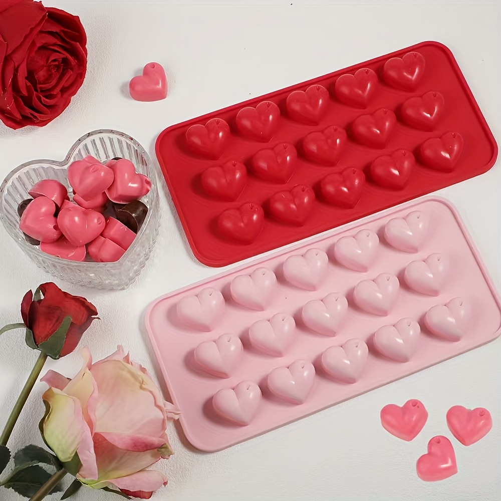 

1 Piece Of Kitchen Baking Mold, A Heart-shaped Candy Mold, 15pcs 3d Silicone Chocolate Mold, Resistant To Heat And Easy To Release, Diy Dropper Mold Suitable For Valentine's Day And Christmas.