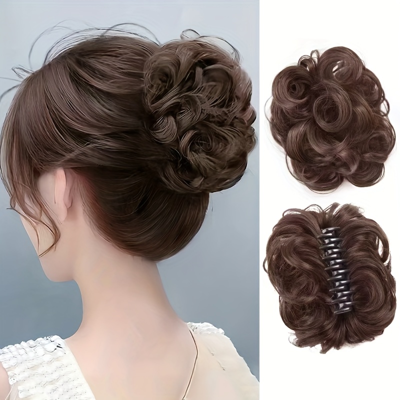 Wave Curly Messy Bun Clip With Small Clip-fluffy Synthetic Headdress Suitable For All Hairstyles And , Elegant Hair Styling For Weddings, Parties And Daily Use, Cute Hair Clips, Brides