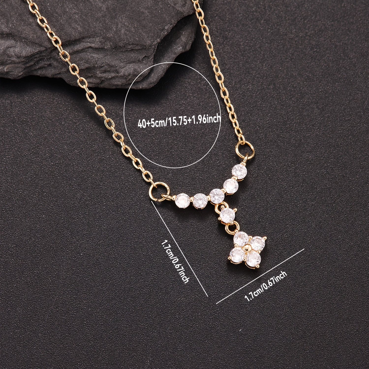 Women's Long Four-leaf Lucky Flower Necklace, Elegant Gift
