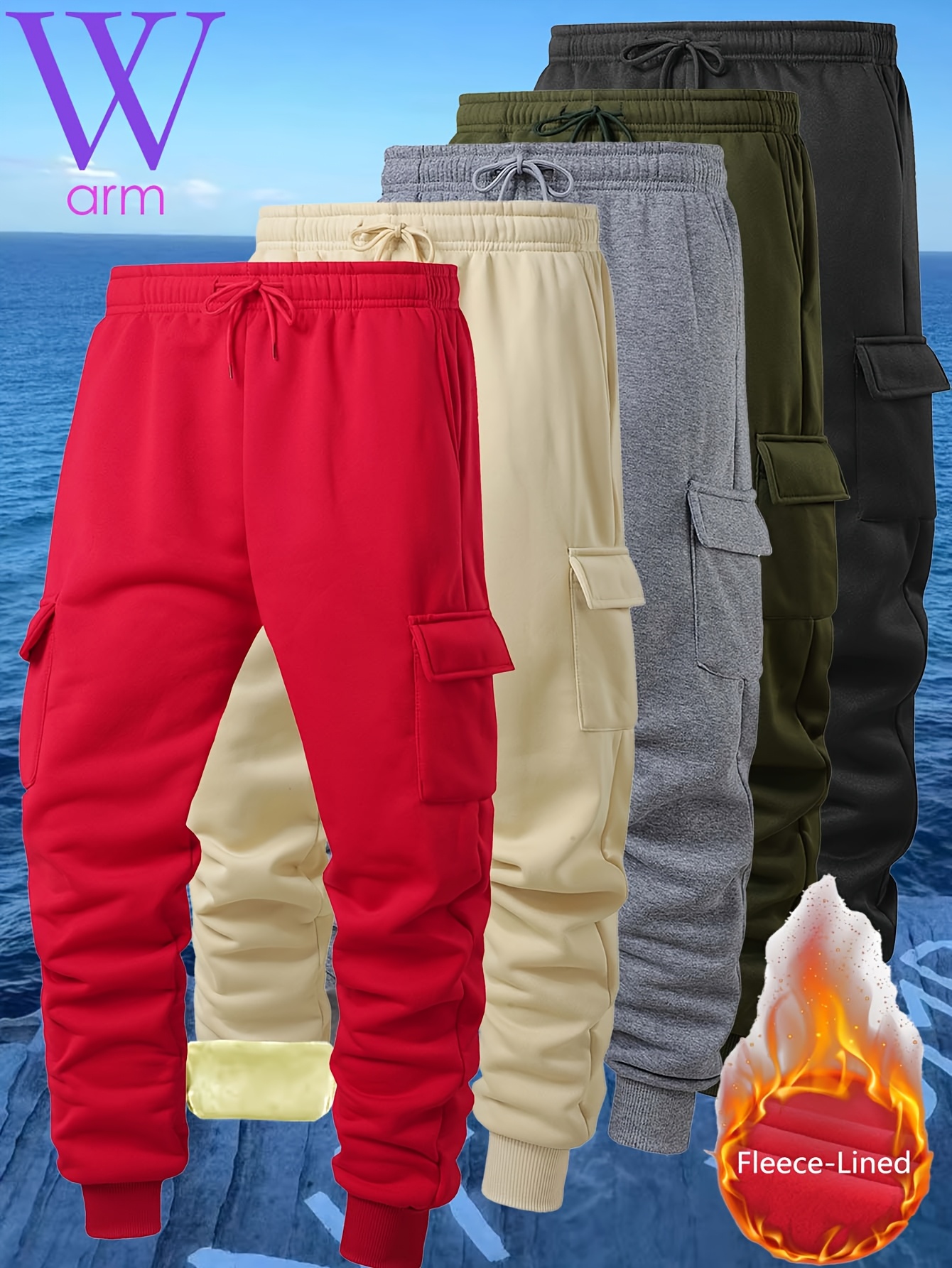 Jogger Cargo Homme Pantalon Long Chaud et Décontracté pour Couple Style Urbain Tendance, Nouveautés d