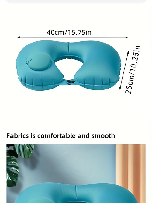 1  and portable u shaped inflatable pillow for comfortable   airplanes trains and   details 3