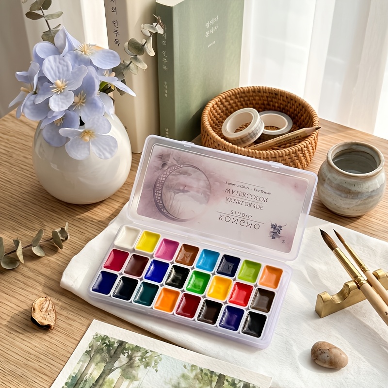 TEMU Suitable For Professional Artistic Use, 24 Color 1ml Solid Color Portable Watercolor Pigment, Easy To Color, Suitable For Artistic Creation,