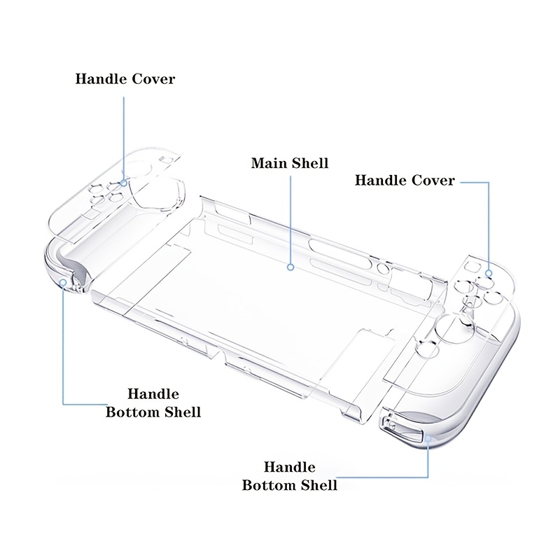 E-shop Kristall Schutzhülle für Switch, Separates Design, Premium PC Material, Vollständiger Schutz, Transparente Kristall Schalenhülle PC Split Typ