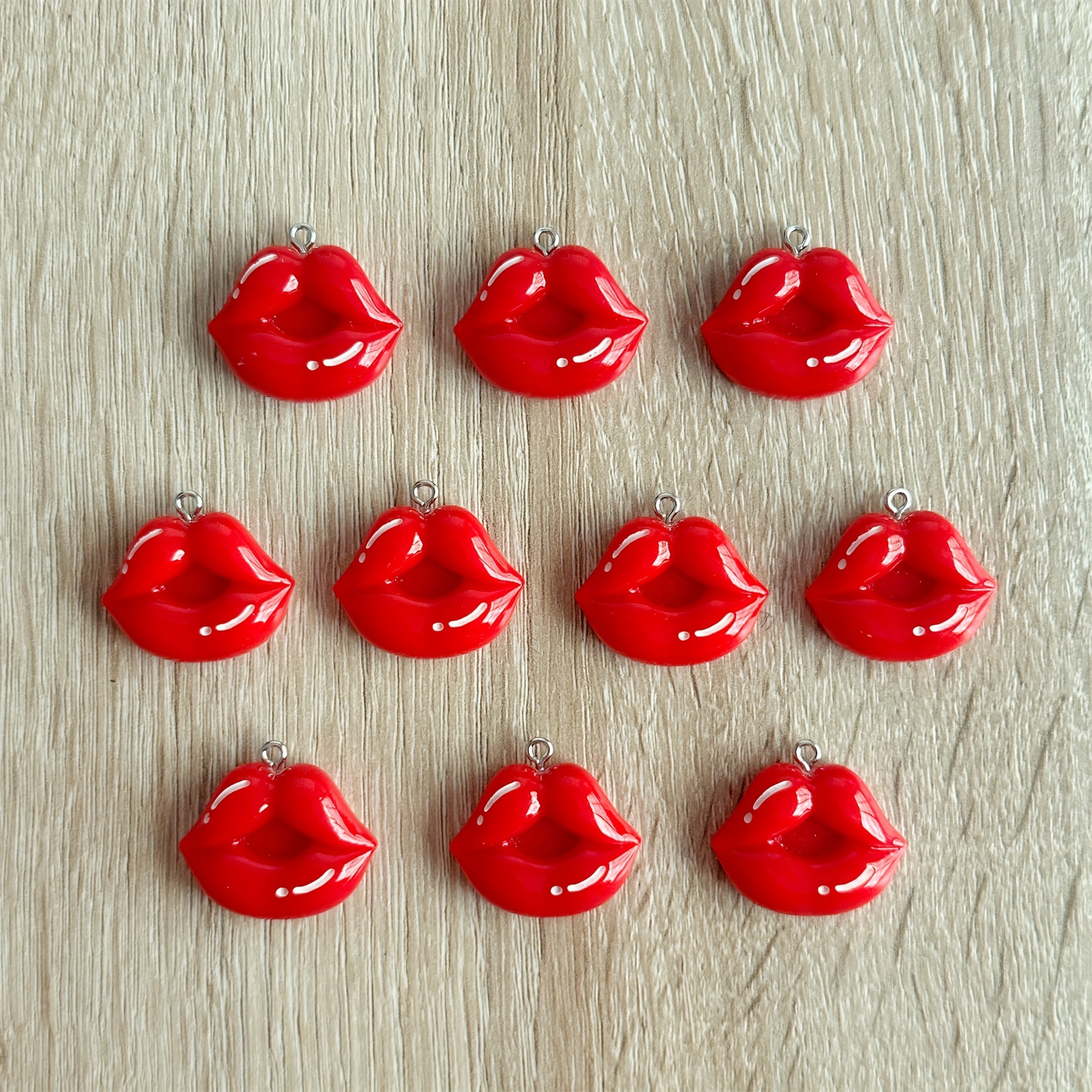 

10pcs Set Of Red - Pendants For , Necklaces, Bracelets, Keychains & Bag Accessories