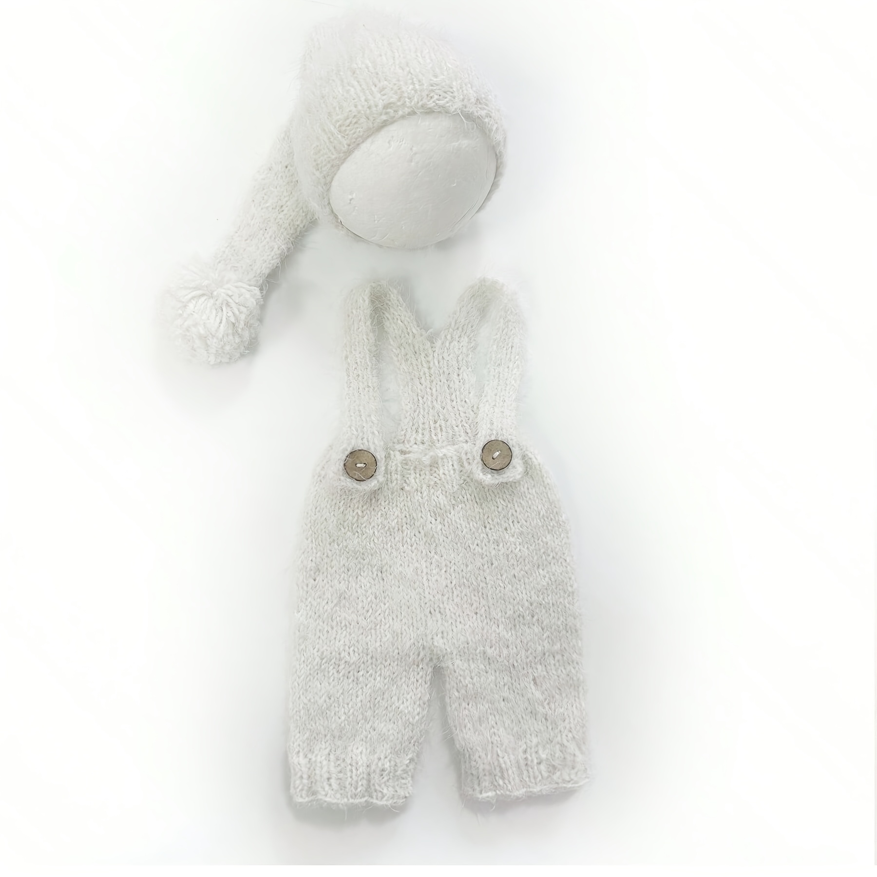 Newborn Photography Outfits Wool Baby Romper With Cap Mohair Pants Jumpsuit Overalls Crochet Hat Baby Boy Girl Outfit Baby Photo Clothing Baby Gift Set