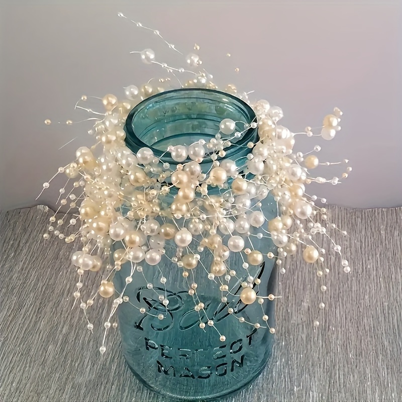 

Guirlande de perles d' vintage - Décoration en plastique pour mariage, fête, maison et décoration de chambre - Pas d'électricité ni de plumes requises