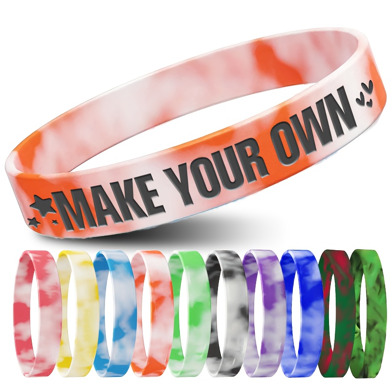 96pcs Customizable Silicone Bracelets with Heart Patterns