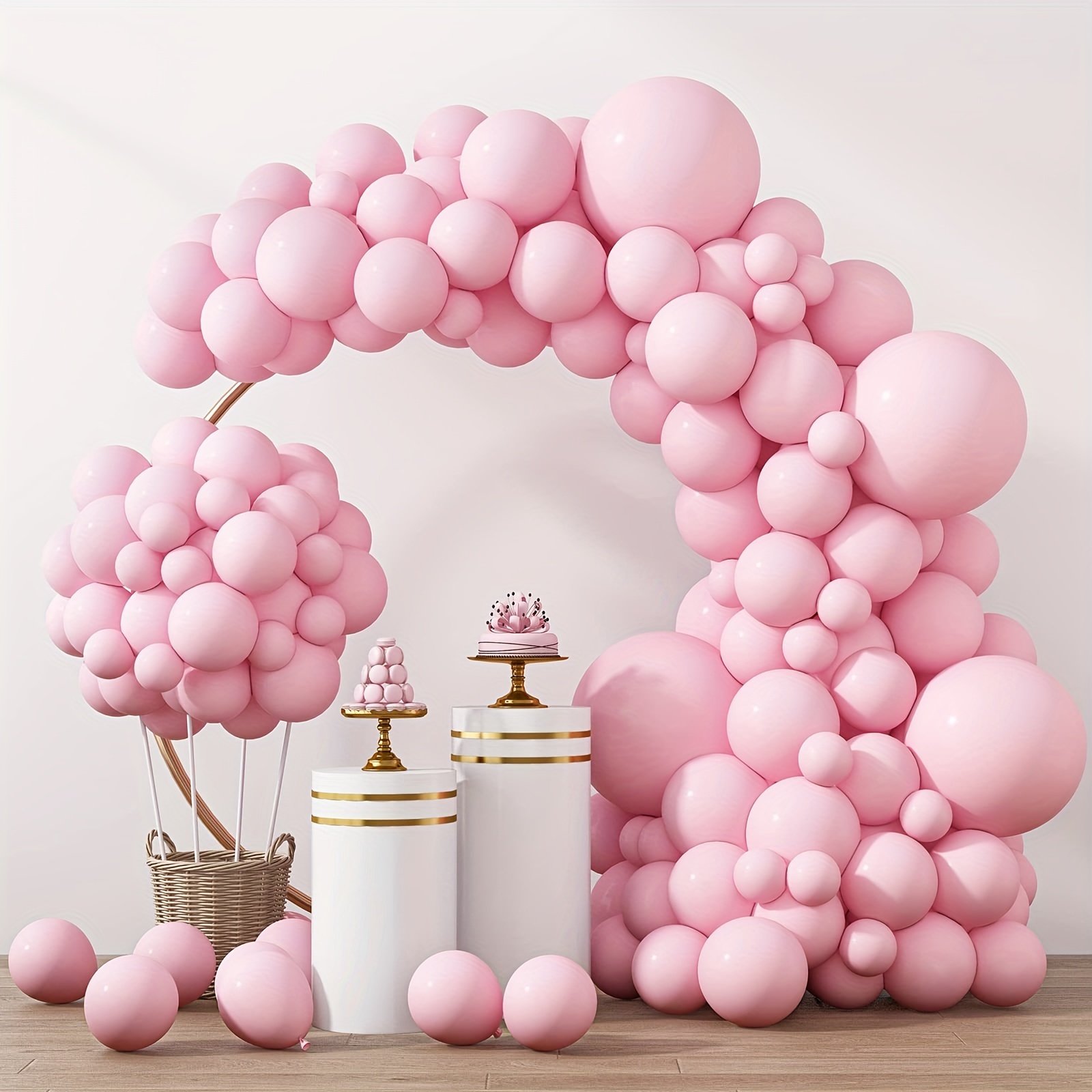 

138pcs Different Sizes 18 12 10 5 Inches Pink Balloons Set. Balloons. Balloons For Baby Shower. Theme.room Backdrop.gender Reveal.valentine's Day.birthday.wedding.anniversary.party Decoration Supplies