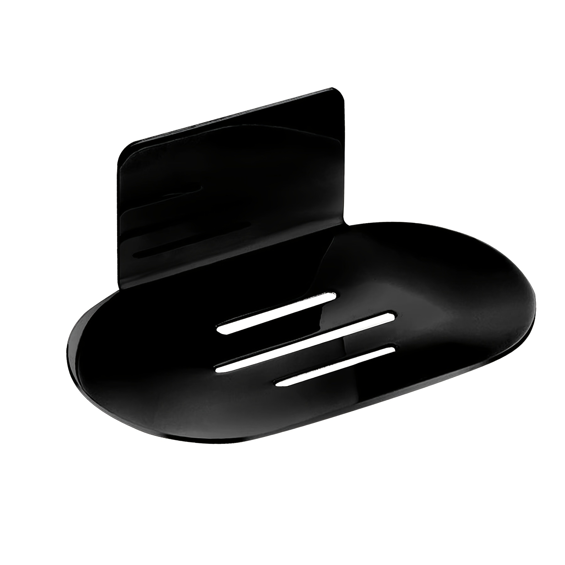 TEMU Wall Mounted Soap Dish Holder, Shower Soap Dish, Soap Dish For Shower, Stainless Steel Black Soap Dish For Shower, Soap Dish Without Drilling,