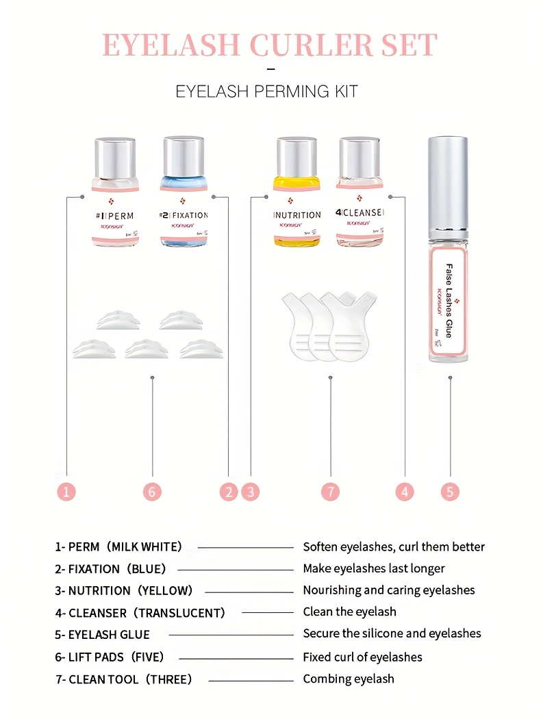   lash lift kit long lasting eyelash   lotion fixation   and cleansing tool for home and salon use details 3