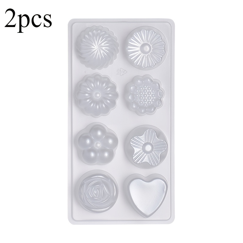 TEMU 2pcs Set Of 8-grid Jelly Molds, Heat-resistant, Making Pudding, Chocolate, And Ice Cubes, Ideal For Baking And Parties
