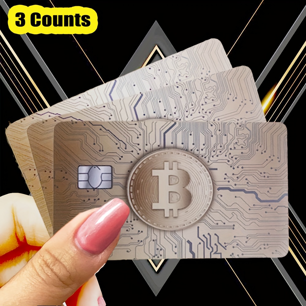 3pcs Unique -inspired Card Skin Durable Scratch-resistant Pvc Privacy Protector For Credit Bank And Transit Cards With Cool