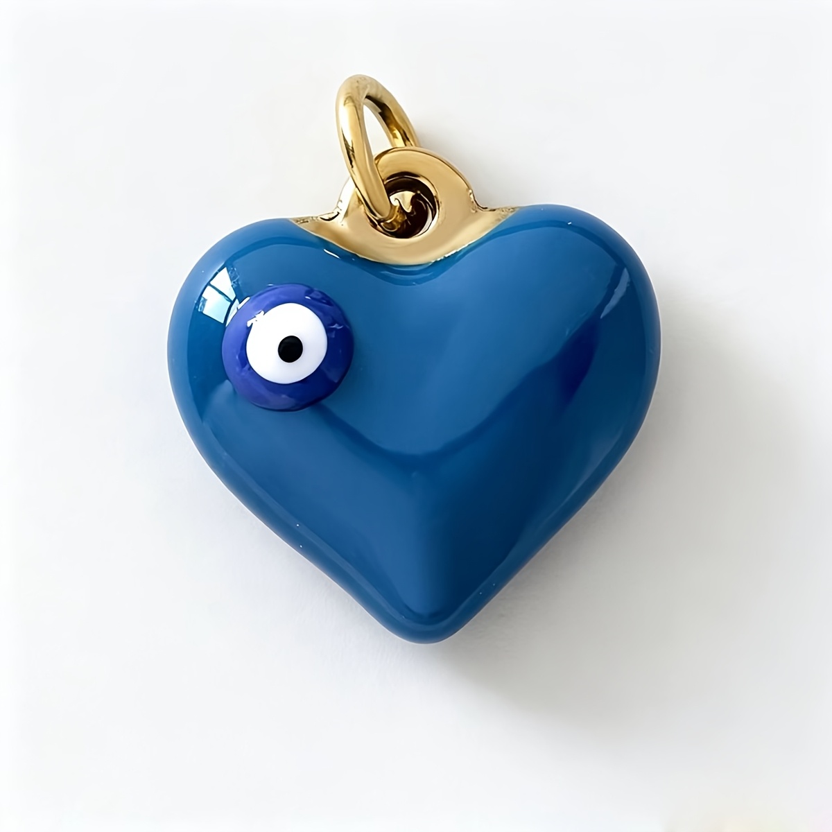 TEMU 1 pièce Pendentif cœur coloré en acier inoxydable émaillé de style , breloque pour boucles d'oreilles DIY, accessoire