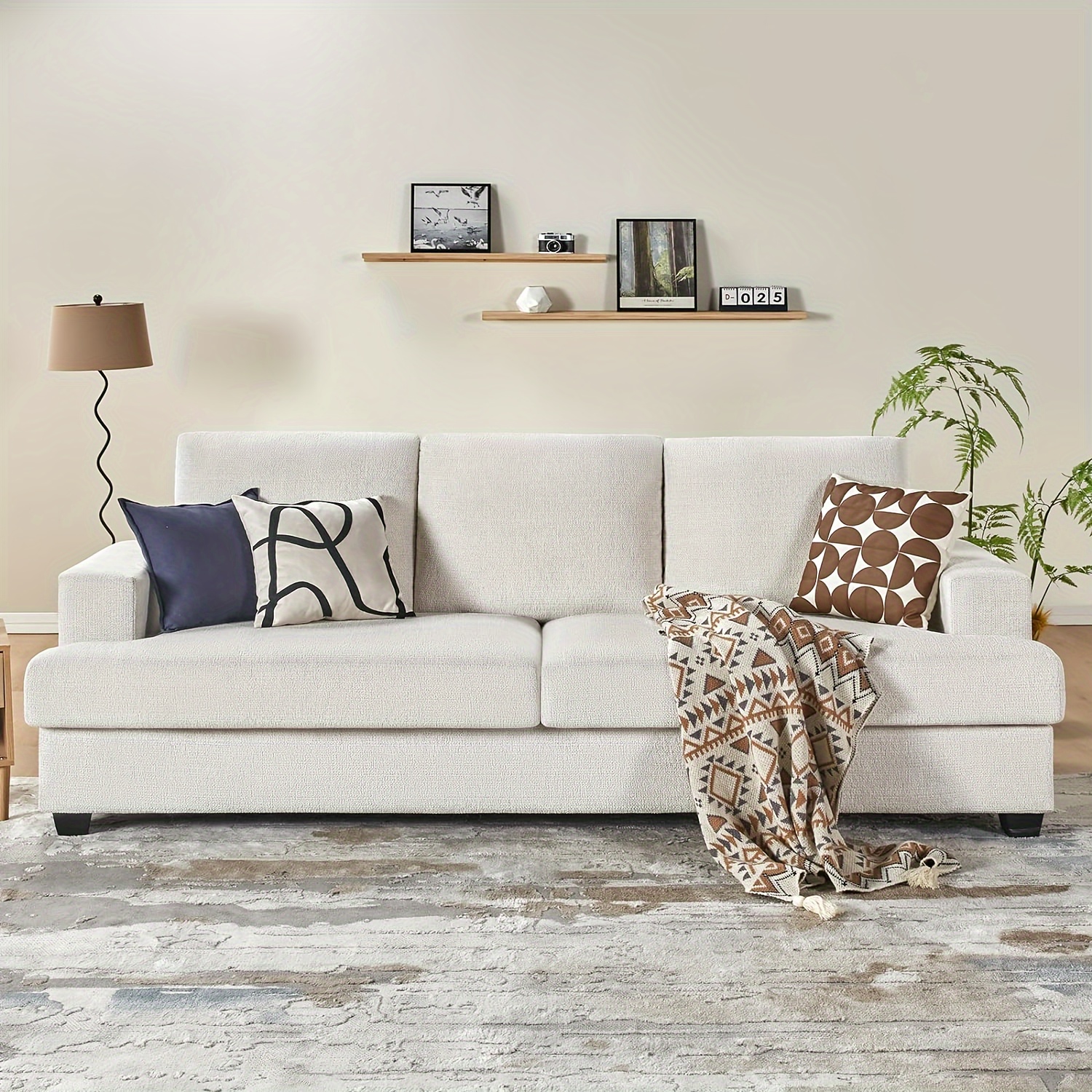 

97" Modern Sofa, 3 Seater Comfy Couch Sofa- Extra Deep Seated Oversized Sofa, Contemporary Couches For Living Room