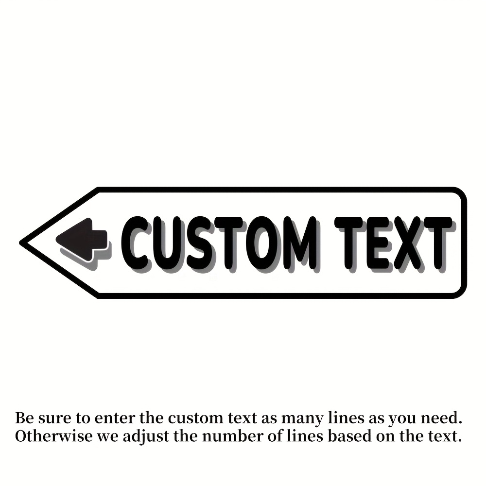 TEMU Personalized Aluminum Signs Featuring Shadowed Arrows, Ideal For Indoor , Courtyards, Outdoor Gardens, Public Areas, Directional Road Signs, In