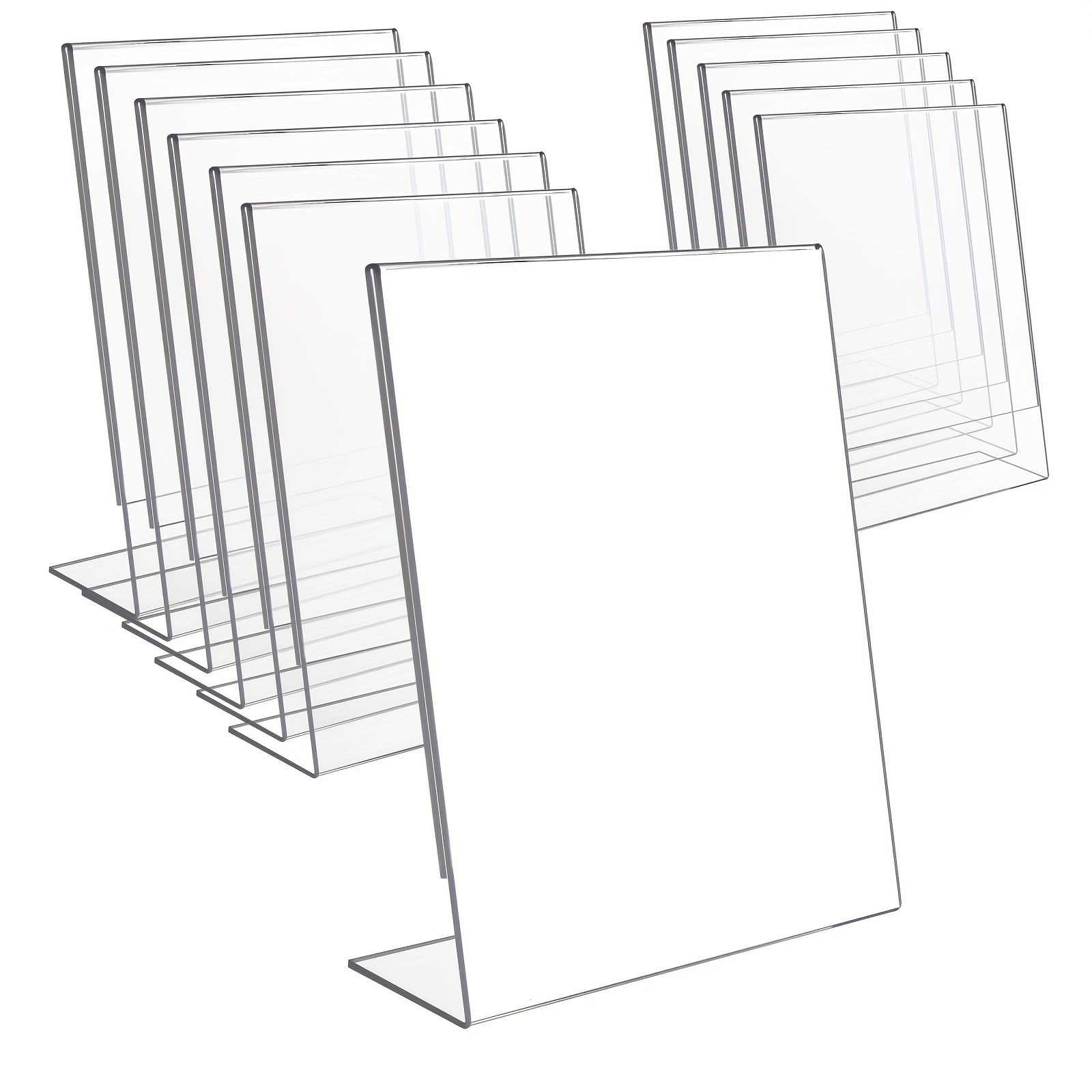 TEMU 12 supports de planche à lettres en acrylique, présentoirs en acrylique inclinés vers l'arrière, supports de présentoirs de bureau en plastique