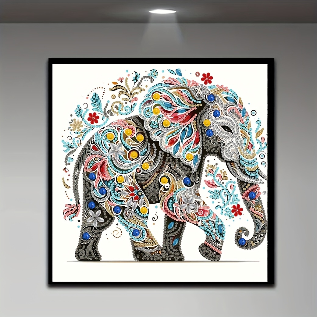 

Elephant Pattern 5d Diy Kit - Special Shaped Acrylic Diamonds, Beginner And , Perfect Gift For , Enhances Home And Office Wall Decor, 30x30cm/11.8x11.8inch, Elephant Kits