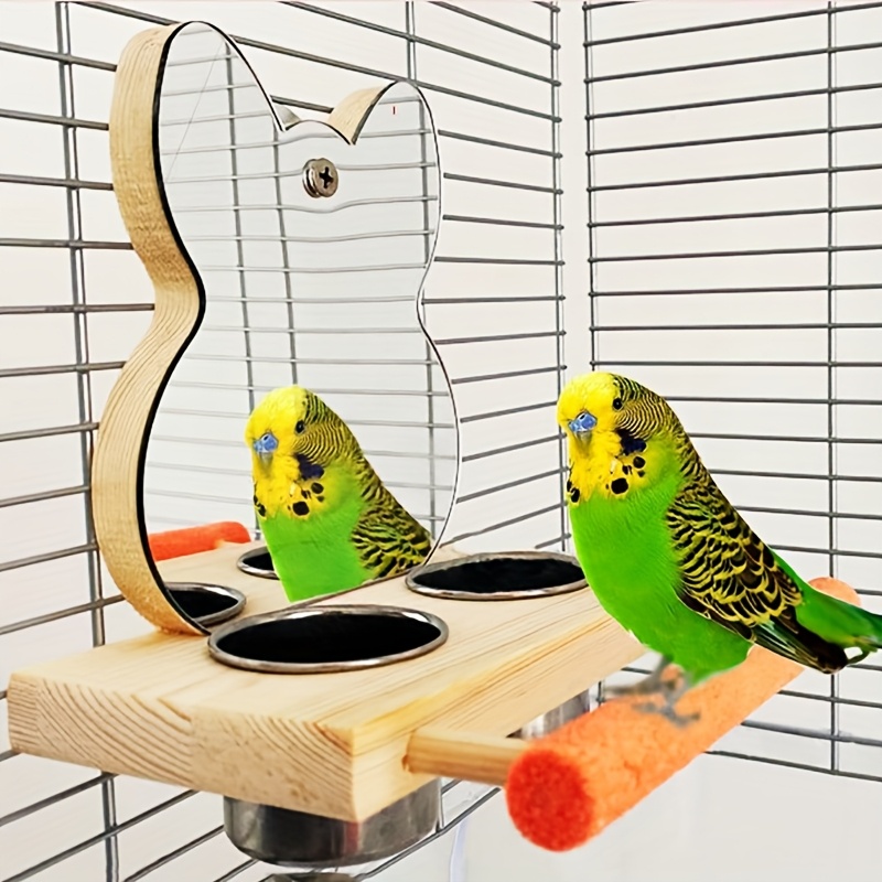 Parrot Food Feeder Box with Frosted Standing Pole
