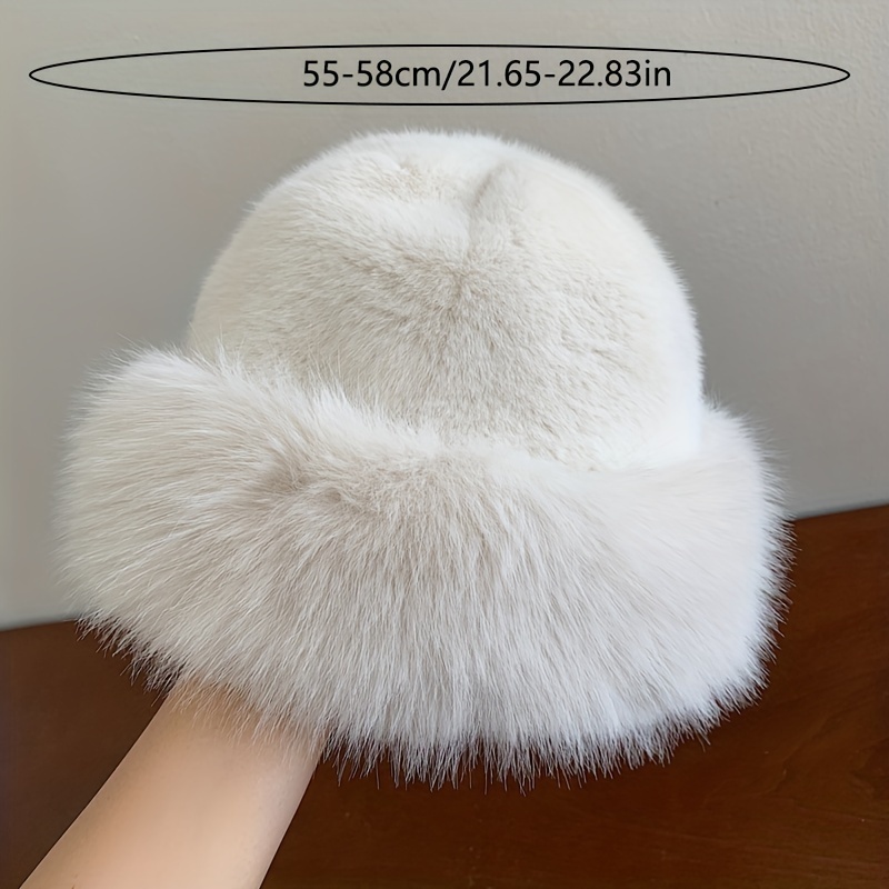 festive white fur winter hat for women soft polyester non elastic christmas ready breathable   handcrafted 3