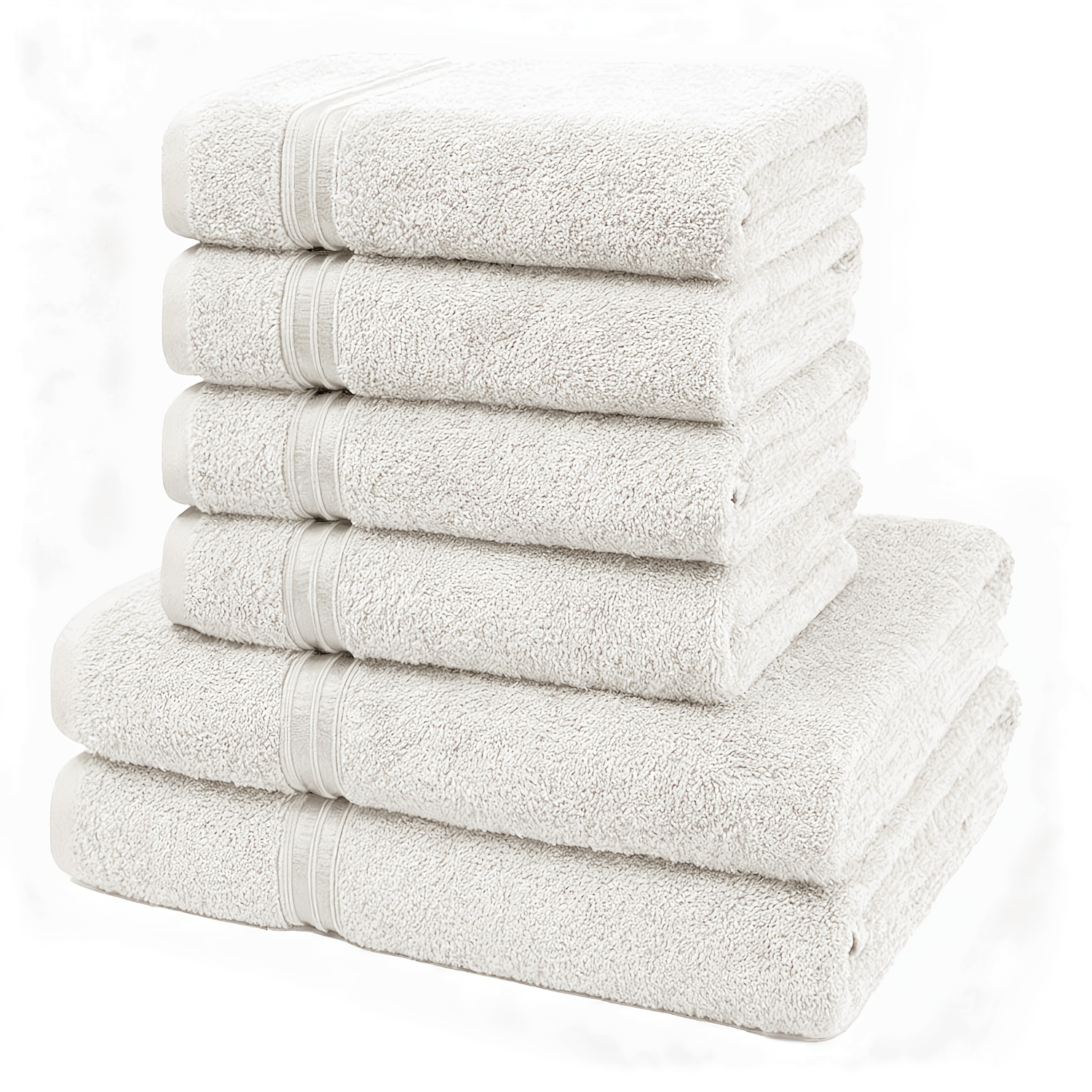 Premium Pure Cotton Towel Set: 4 Hand Towels 30x50cm, 2 Face Towels 50x100cm. Quick-drying, Breathable, No Fading, No Lint, Suitable For Home And Bathroom Use.
