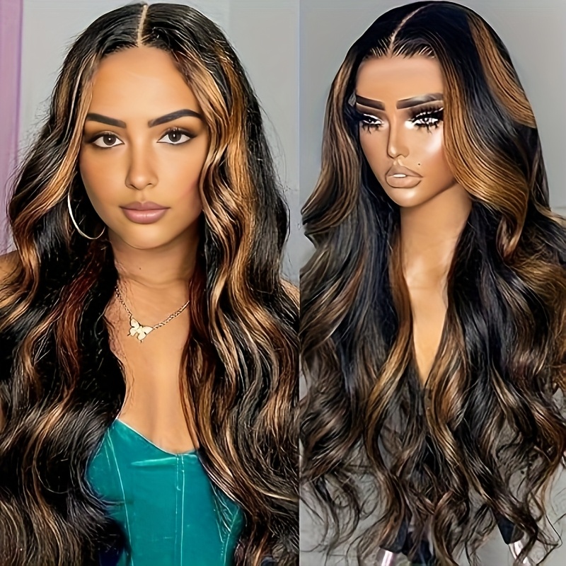 TEMU 26-inch Long Black And Brown Curly Wig For Men And Women, Featuring A Color And Wavy Style, Perfect For Cosplay And Everyday Parties