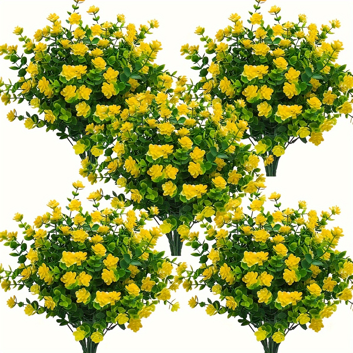 

8 Bundles Artificial Flowers, Fake Outdoor Uv Resistant Plants Faux Plastic Greenery Shrubs Indoor Outside Hanging Planter Home Kitchen Office Wedding Garden Decor