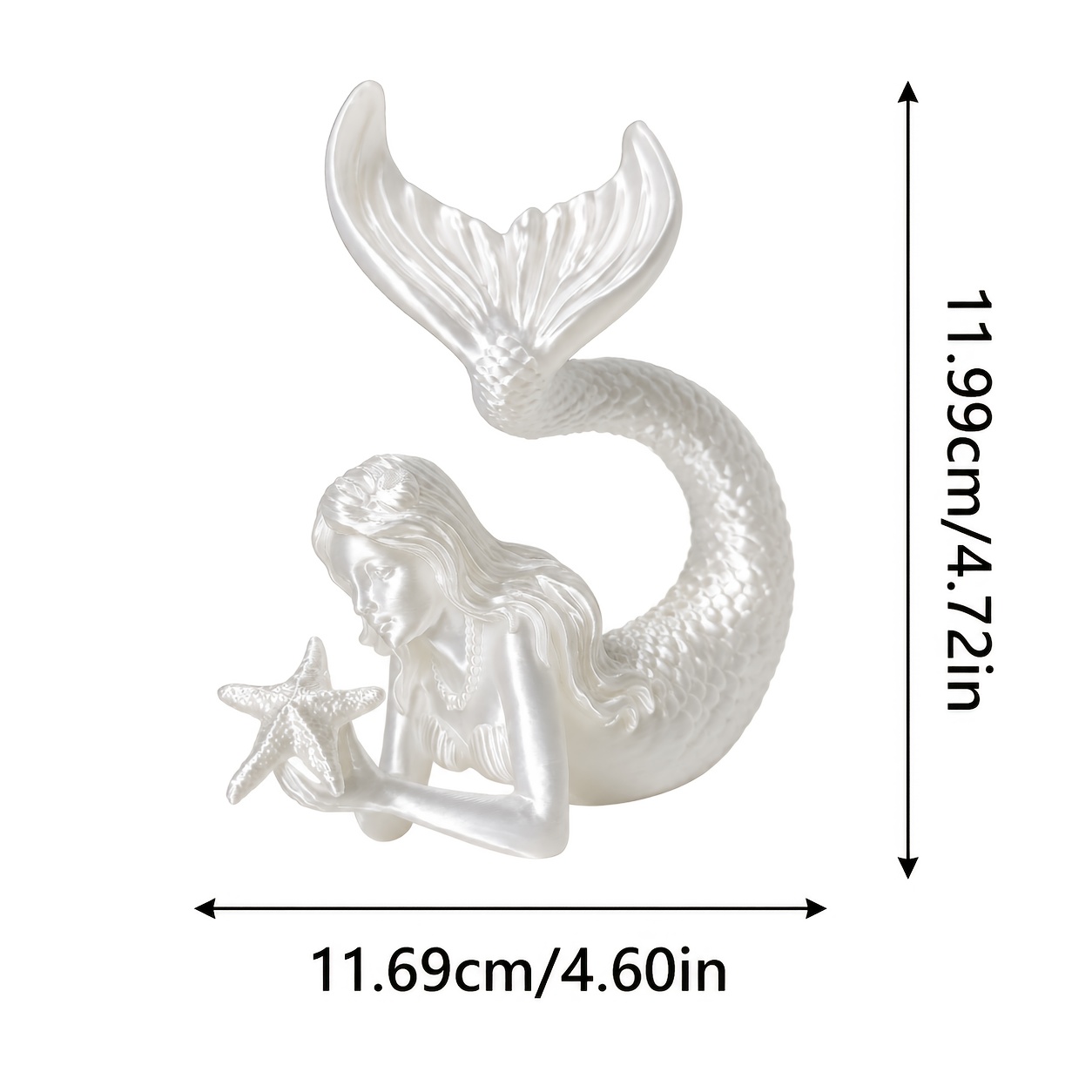 TEMU 1pc, European Sculpture Ornament, Starfish Sculpture Ornament, Gentle Mermaid Starfish Art Ornament, Suitable For Entrance And Home