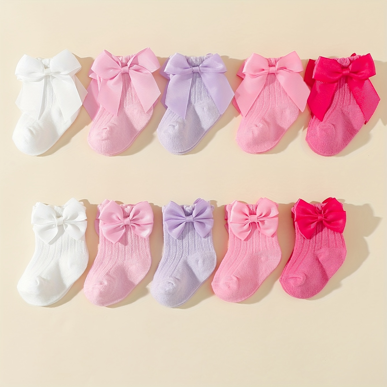 1 Pair/5 Pairs of Cute Bow Bubble Mouth Princess Socks for Spring And Autumn, Suitable for Birthday, Holiday, And First-Year Gifts