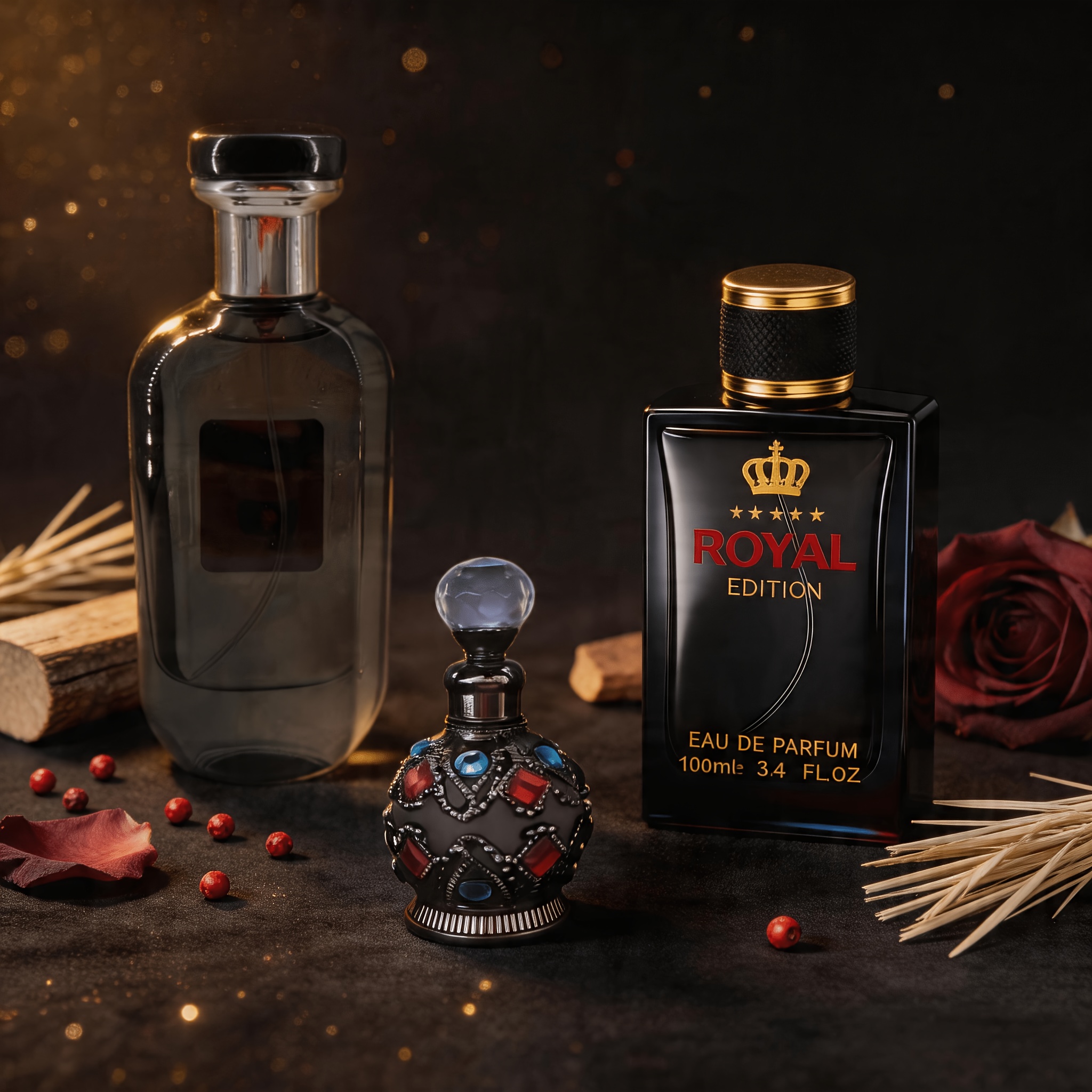Image of 3pcs Unisex Perfume Gift Set, , (100ml) + Rose Cedar (75ml) + Pink Pepper Amber (40ml), Long Lasting, 215ml Total, Perfect For Valentine's Day, Father's Day, Gifting & Daily Use