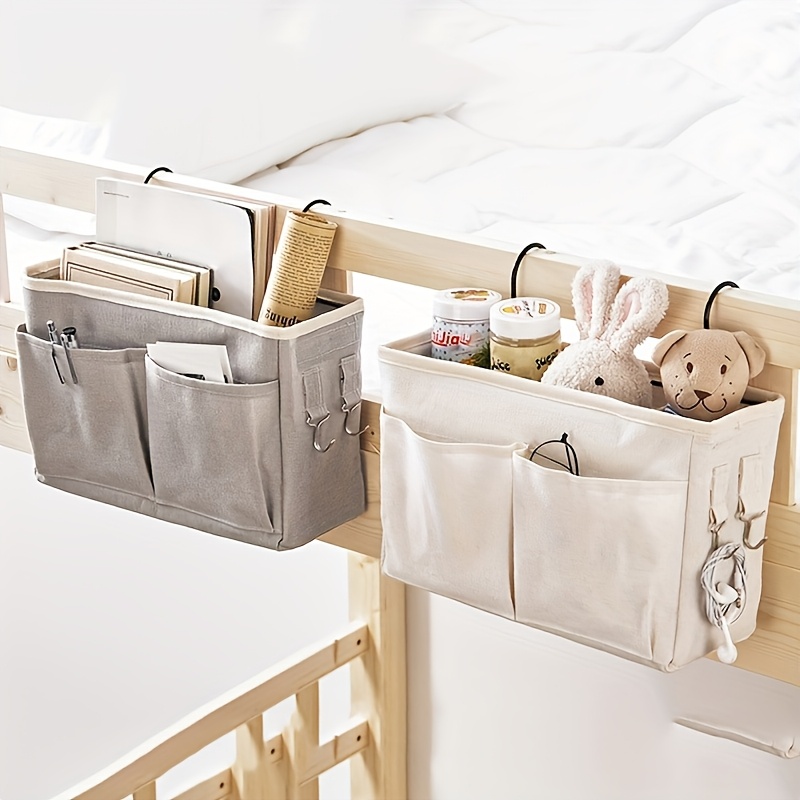 

Dorm : Linen Hanging Storage Bag With Pockets - Space-saving Bedside Organizer For Students, Supplies