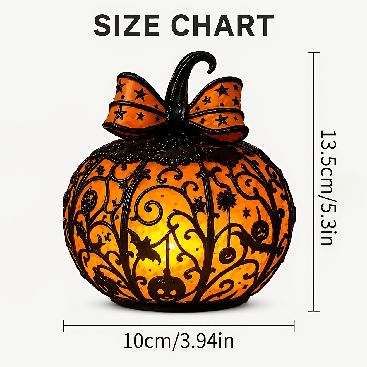 TEMU Halloween Pumpkin Night Light Vintage Style Painted Bow Pumpkin Decorative Warm Light Ambiance Night Light Ja O Lantern Table Ornament Autumn