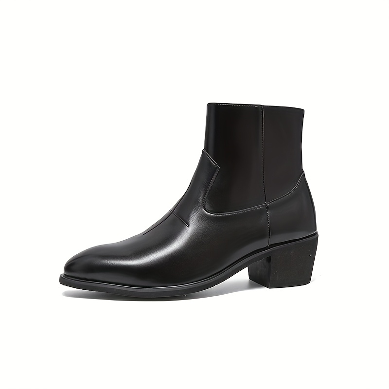 mens dress boots mens high heels casual chelsea combat ankle